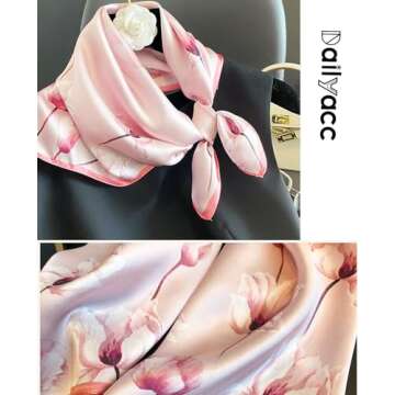 Dailyacc Hair Bandanas Scarf For Women Lightweight Fashion Neck Silk Satin Head Scarves For Sleeping...