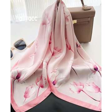 Dailyacc Hair Bandanas Scarf For Women Lightweight Fashion Neck Silk Satin Head Scarves For Sleeping Handbags Scarf