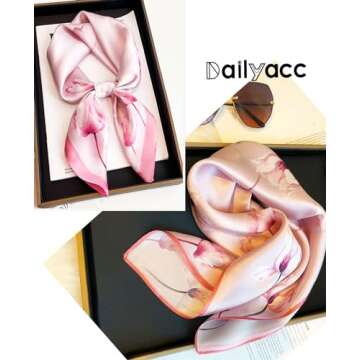 Dailyacc Hair Bandanas Scarf For Women Lightweight Fashion Neck Silk Satin Head Scarves For Sleeping Handbags Scarf