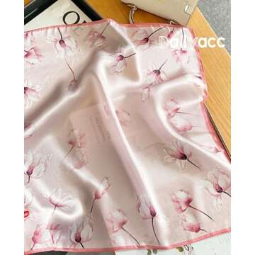 Dailyacc Hair Bandanas Scarf For Women Lightweight Fashion Neck Silk Satin Head Scarves For Sleeping Handbags Scarf