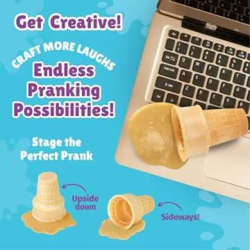 WOWMAZING WatchMePrank DIY Ice Cream Cone Prank Kit | Pranks for Kids | Novelty Gifts | Prank Kit for Kids | Fake Food | Prank Toys | Fake Ice Cream | Office Pranks | Crafts for Kids