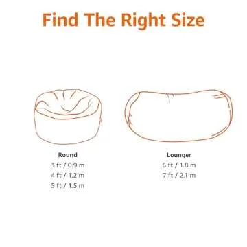 Amazon Basics Large Bean Bag Chairs for Adults, 6 ft Grey Memory Foam Filled with Solid Microfiber Cover