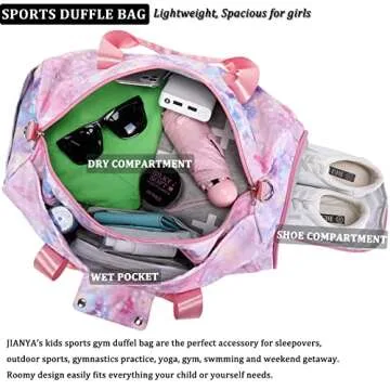JIANYA Duffle Bags for Teenage Girls Women kids Small Sports Bag Gymnastics Dance Bag for Girls, Gir...