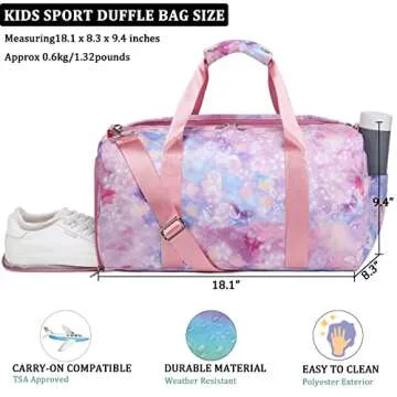 JIANYA Duffle Bags for Teenage Girls Women kids Small Sports Bag Gymnastics Dance Bag for Girls, Girls Duffle Bag for Kids