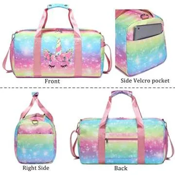 JIANYA Duffle Bags for Teenage Girls Women kids Small Sports Bag Gymnastics Dance Bag for Girls, Girls Duffle Bag for Kids
