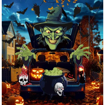 HEIPINIUYE Halloween Witch Trunk or Treat Car Decorations Kit - Unique SUV Decorations for a Spooky ...