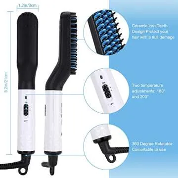 Ferbon Beard and Hair Straightener Brush for Men