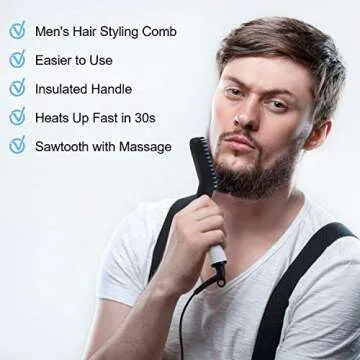 Ferbon Beard and Hair Straightener Brush for Men