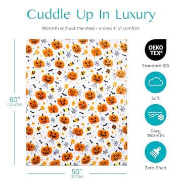 Joiedomi Halloween Throw Blanket - Cozy Flannel Design