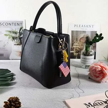 QQSD Progress Rainbow Gay Pride Flag Keychain LGBT Key Ring, 2 Pack