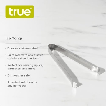 True Ice Tongs - Stainless Steel Cocktail Serving Tools