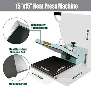 BetterSub 15x15 Heat Press Machine for T-Shirt Printing