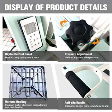 BetterSub 15x15 Heat Press Machine for T-Shirt Printing