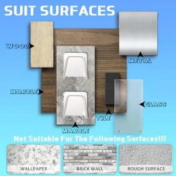 Hat Rack for Wall Hat Organizer (6-Pack), Metal Hat Racks for Baseball Caps, Adhesive Hat Hooks for Wall, No Drilling Hat Hangers for Closet Hat Holder Display, Sticky Hat Storage for Baseball Cap