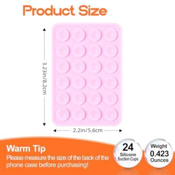 2Pcs Silicone Suction Phone Case Adhesive Mount, Anti-Slip Hands-Free Phone Holder, Sticky Phone Gri...