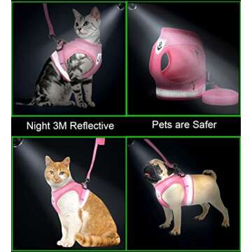 Adjustable Escape Proof Cat Harness and Leash Set