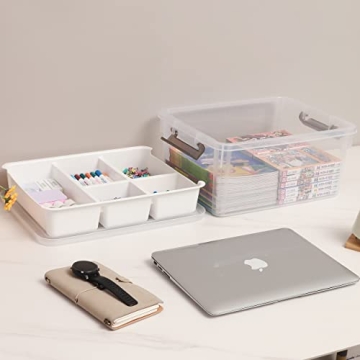 Citylife 17 QT Plastic Storage Box with Tray