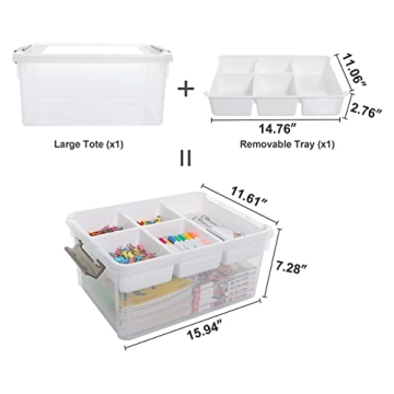 Citylife 17 QT Plastic Storage Box with Tray