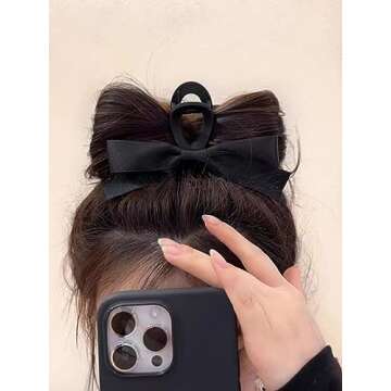 Stylish Agirlvct Bow Hair Clips - Elegant Satin Claw Clips