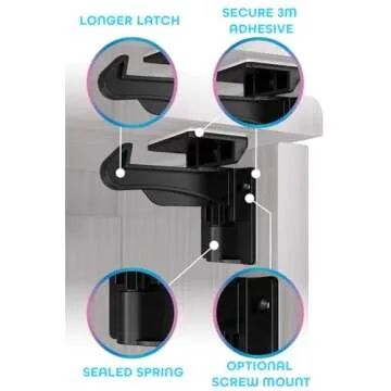 Cabinet Locks Baby Proofing for Kids and Pets - 12 Pack