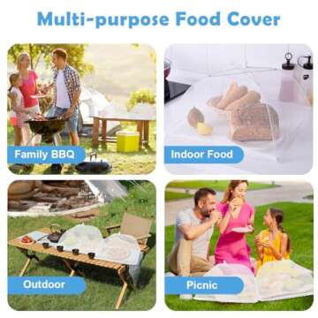 Omont Mesh Food Covers for Outside: 3 Pack 17"x17" Large Pop-Up Food Tents Umbrella Net for Outdoors...