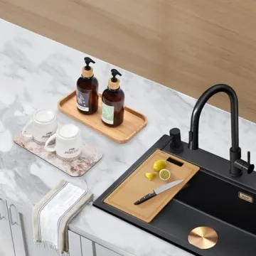 Sustainable Bamboo Vanity Tray Dish Drying Mat Home Decor