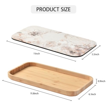 Sustainable Bamboo Vanity Tray Dish Drying Mat Home Decor