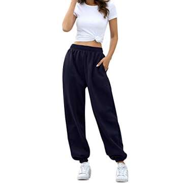 HeSaYep Women's High Waisted Sweatpants - Stylish & Comfy