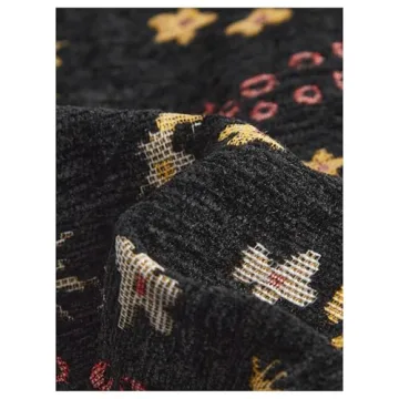 GORGLITTER Women's Tie Front Sweater Vest Tops Fashion Casual Trendy Crochet Sleeveless Cardigan Western Outfits 2024 Black Floral Medium