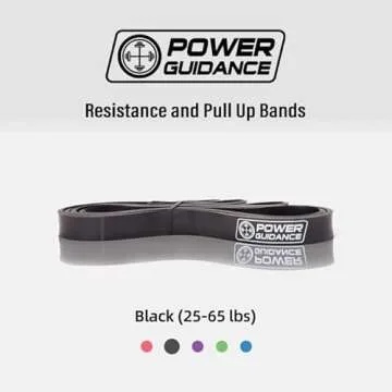 POWER GUIDANCE Pull Up Assist Bands - Stretch Resistance Band - Mobility Band - Powerlifting Bands - by Perfect for Body Stretching, Powerlifting, Resistance Training (Black)