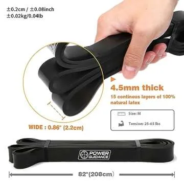 POWER GUIDANCE Pull Up Assist Bands - Stretch Resistance Band - Mobility Band - Powerlifting Bands - by Perfect for Body Stretching, Powerlifting, Resistance Training (Black)