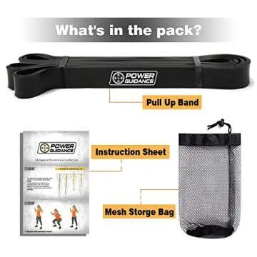 POWER GUIDANCE Pull Up Assist Bands - Stretch Resistance Band - Mobility Band - Powerlifting Bands - by Perfect for Body Stretching, Powerlifting, Resistance Training (Black)