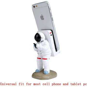 Cute Astronaut Phone Stand for Desk or Travel