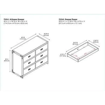 Baby Relax Miles 6 Drawer Dresser in Stylish Graphite Blue