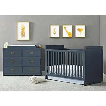 Baby Relax Miles 6 Drawer Dresser in Stylish Graphite Blue