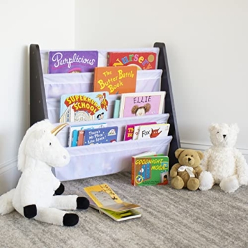 Humble Crew 4-Tier Kids Book Rack Espresso White Storage