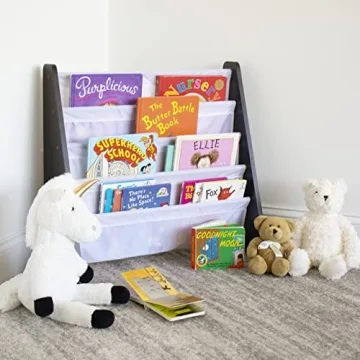 Humble Crew 4-Tier Kids Book Rack Espresso White Storage
