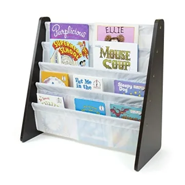 Humble Crew 4-Tier Kids Book Rack Espresso White Storage