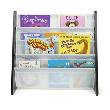 Humble Crew 4-Tier Kids Book Rack Espresso White Storage