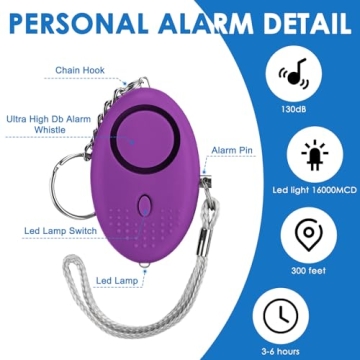 Kanayu 76 Pcs Personal Alarm Bulk 130DB Safe Sound Emergency Safety Self Defense Security Alert Keychain with Led Light Personal Protection Alarm for Women Girls Kids Elderly, Mixed Colors