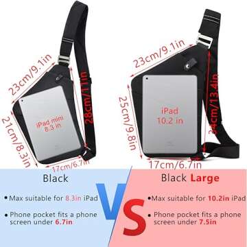 Kaimeng Crossbody Bag for Women and Men, Anti-theft Sling Bag Lightweight Shoulder for Hiking Travel...