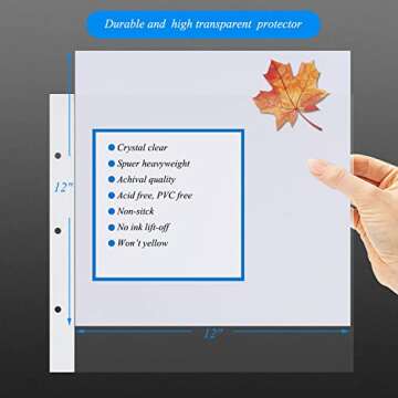 Durable DIY Scrapbook Album with Plastic Sleeves