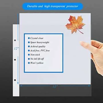 Durable DIY Scrapbook Album with Plastic Sleeves