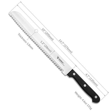 Humbee 10-Inch Bread Knife for Effortless Slicing