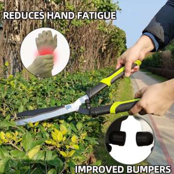 YRTSH Hedge Clippers Shears Hedge Shears for Trimming Borders, Garden Tools Hedge Clippers, Bush Cutters Trimmer with Sharp Wavy Blades, Garden Shears for Hedges (19 Inch)