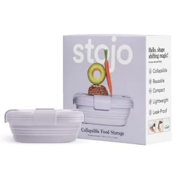 STOJO Collapsible Sandwich Box – Lilac Purple, 24oz - Reusable Food Storage Container - To-Go Trav...