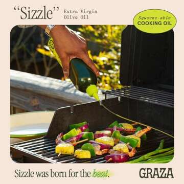 Graza Sizzle Extra Virgin Olive Oil - High-Quality Cooking Oil in Squeeze Bottle - 1L