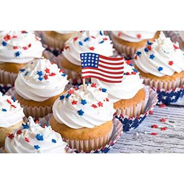 Football Sprinkles - 10 oz - Red White and Blue Star Sprinkles - Star Confetti Sprinkles for Cupcakes - Patriotic Sprinkles for Baking - Bulk Sprinkles