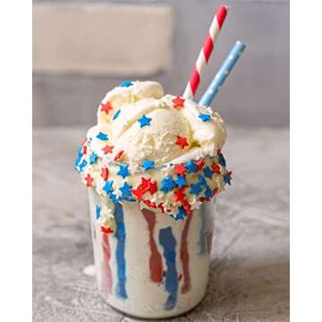 Football Sprinkles - 10 oz - Red White and Blue Star Sprinkles - Star Confetti Sprinkles for Cupcakes - Patriotic Sprinkles for Baking - Bulk Sprinkles