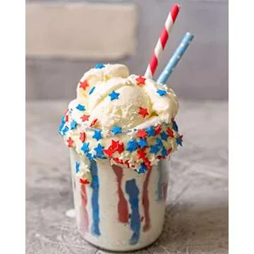 Football Sprinkles - 10 oz - Red White and Blue Star Sprinkles - Star Confetti Sprinkles for Cupcakes - Patriotic Sprinkles for Baking - Bulk Sprinkles